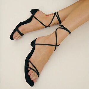 REFORMATION Alice Heeled Sandal Black Size 6